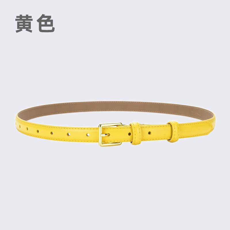 Women'S Belt Women'S Leather Decoration With Skirt Simple Cowhide Pin Buckle Jeans Belt Women'S Black Tide