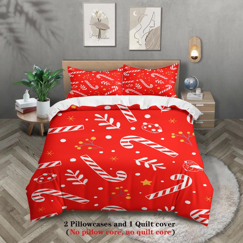 Christmas Bedding Set Single Twin Queen King Size Duvet Cover Set No Filling Christmas Gift For Home Decorations Gift