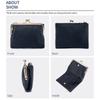 Womens Kiss Lock Wallet Small Genuine Leather Kiss Clasp Coin Purse Card Holder Bifold Clutch Wallet for Women with Metal Frame