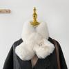 New Soft Waxy Versatile Fur Collar Scarf Solid Color Scarf Women's Autumn and Winter Thickened Couple Scarf