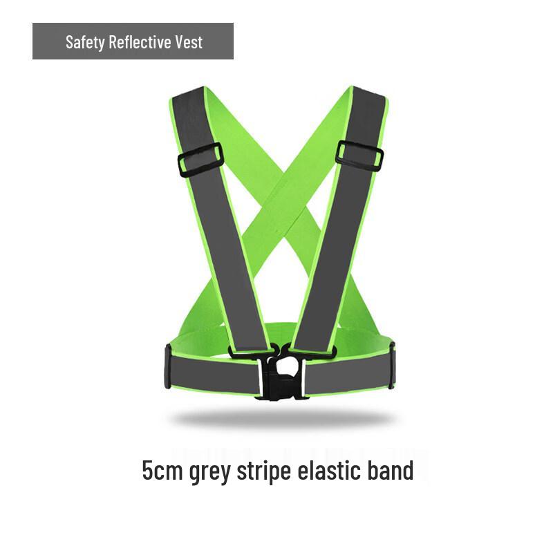 Fluorescent Green Elastic Reflective Safety Vest