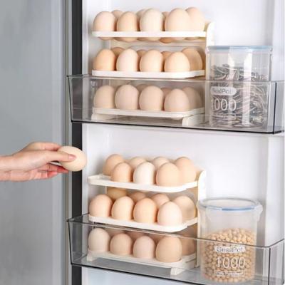 1pc, Multi-layer Folding Egg Carton Refrigerator Side Door Storage Rack Kitchen Egg Tray Foldable Design Home Refrigerator