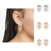 American European Dainty Style Leaf Earrings Gold And Silver Studs Alloy