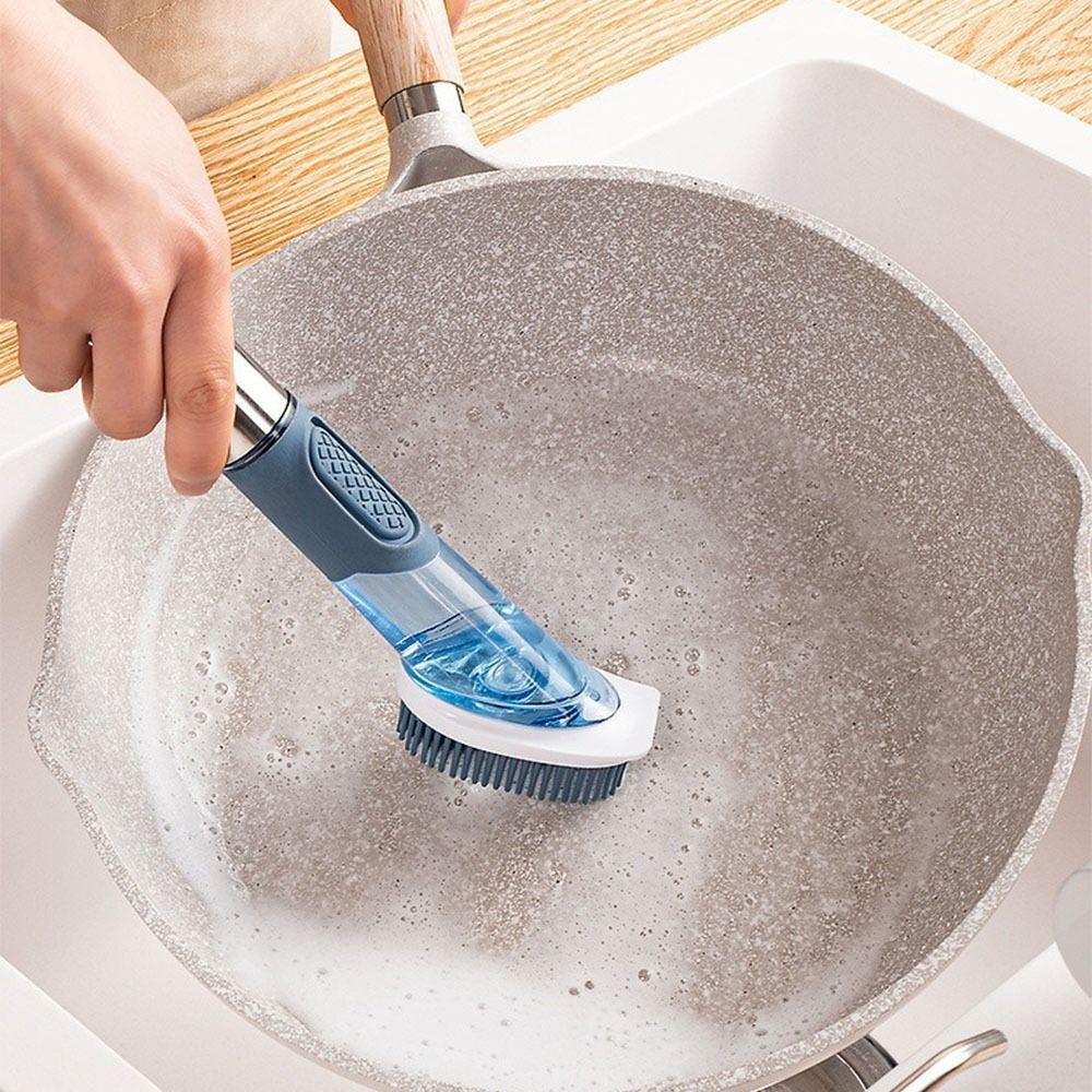 Liquid Dispenser Kitchen Cleaning Brush 3 In 1 Dish Cleaning Brush Dishwashing Brush Home Cleaning