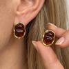 Trendy INS Style Gradient Cloud Stud Earrings in Retro Amber – Luxurious and Versatile Accessory