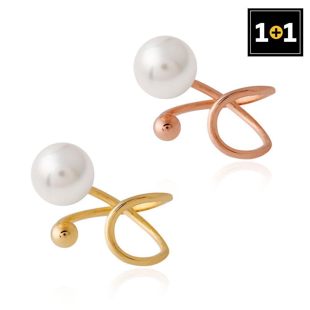 

1+1 Pearl Cross Ring Ear Cuff Bracelet [Single Side Sold] Choose 1 of 2 One side rose gold