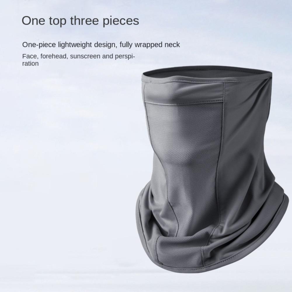 Breathable Ice Silk Mask Absorb Sweat Motorcycle Scarf Solid Color Sunscreen Face Cover  Golf