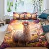 Alpaca 3D Printed Cloud Animal  Duvet Cover Queen Size Cotton Comforter Bedding Set 3 Pcs With Pillowcases For Kids And Adults