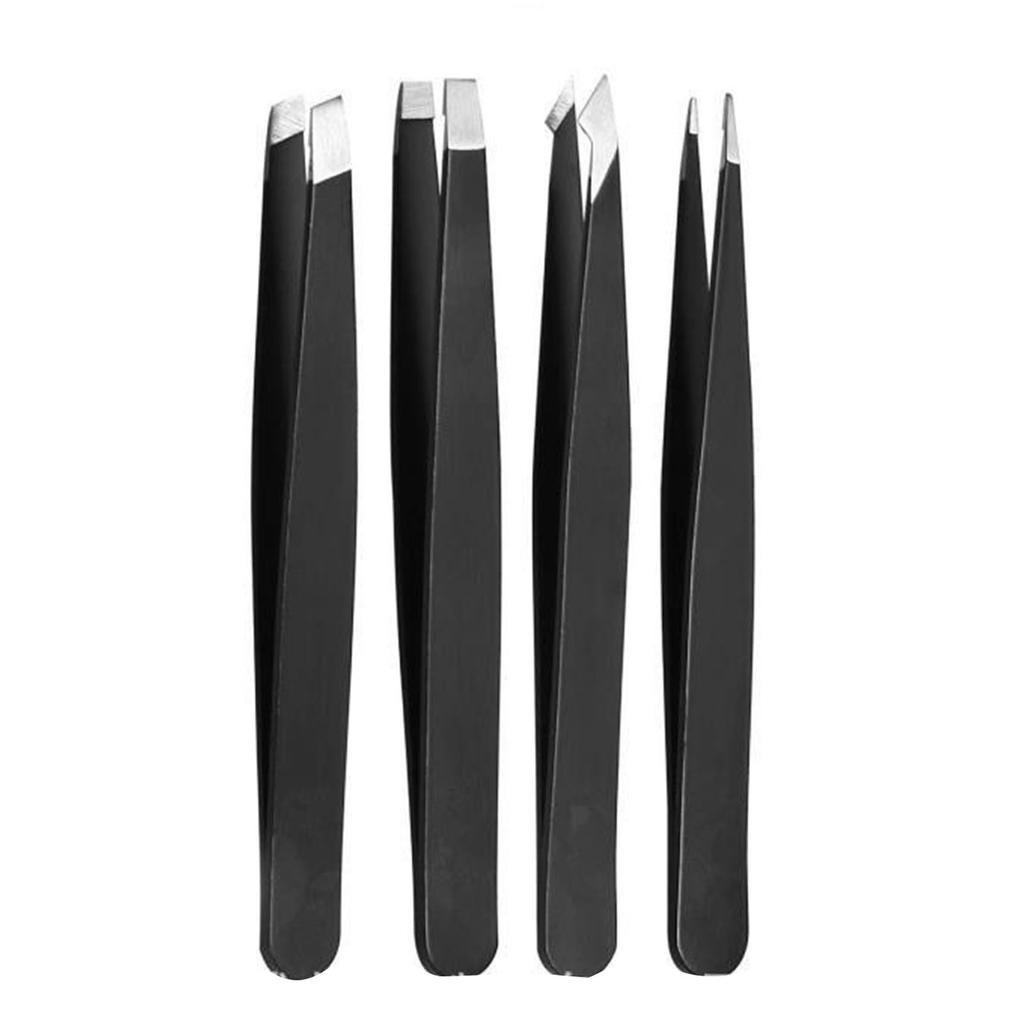 4PCS Eyebrow Tweezers Stainless Steel Professional Eyebrow Trimming Tool for Women Men