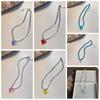 Beaded Transparent Love Heart Necklace Korean Style Clavicle Chain Sweater Chain Y2K Choker  Party