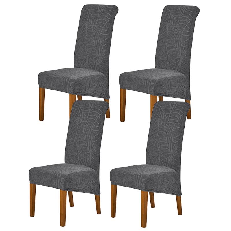 1Pc Leaves Jacquard High Back Chair Cover Dining Chair Covers Stretch Chair Protective Cover For Living Room El Banquet Home