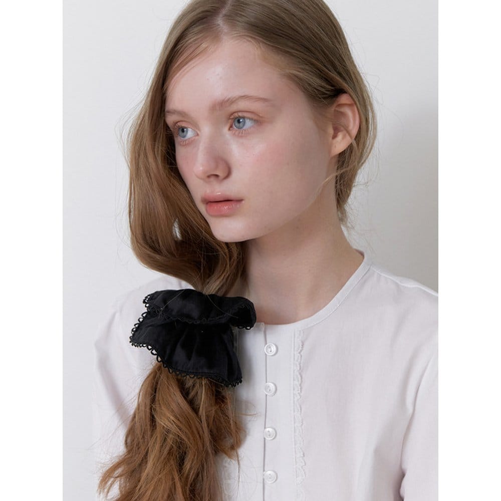 

Маленькая кружевная резинка-скранч - Черный