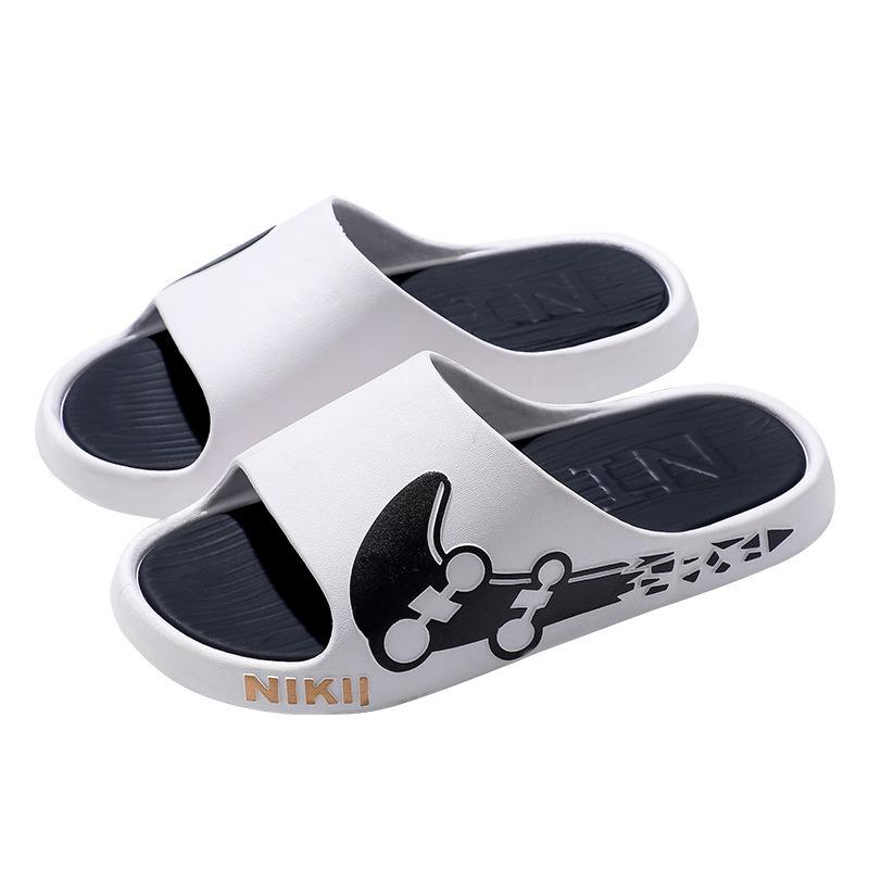 Men's Slippers Summer New Trend Versatile One-word Drag Thick Bottom Indoor Home Bath Non-slip Sandals