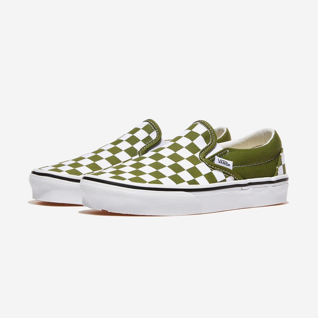 Vans Classic Slip-On - Color Theory Checkerboard Pesto, VN000D03CIB, 1010108461, Popular Korean Shoes