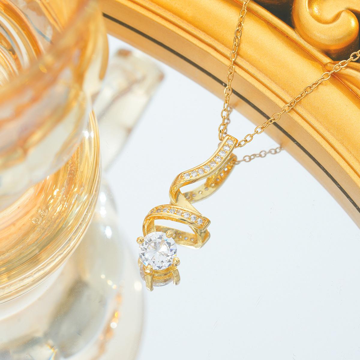 

Ожерелье с вращающимся бриллиантом и геометрическими линиями для женщин