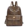 Schoolbag Simple Texture Pu Soft Leather Backpack Women's 1011 Fashion Schoolbag Retro Fringed Versatile Backpack High Quality