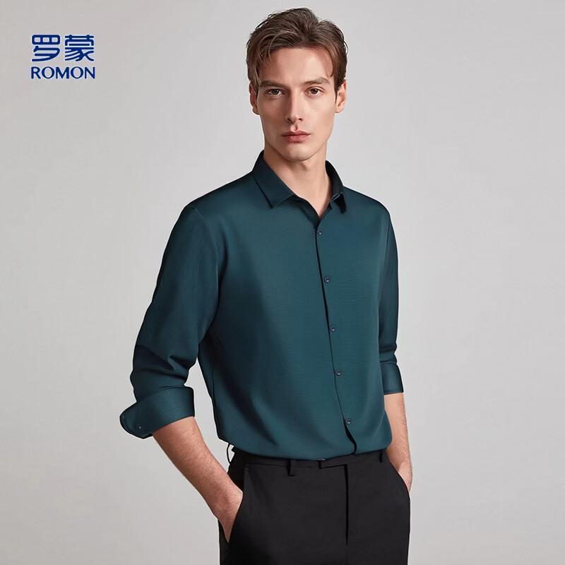 ROMON Men's Business Casual Long-Sleeve Shirt