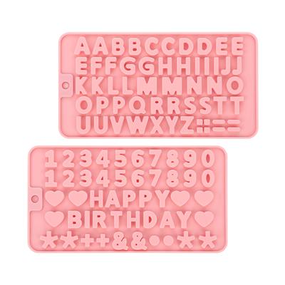 2 Stück Buchstabenformen Silikon Zahlen Alphabet Schokolade Süßigkeitenformen Antihaft Happy Birthday Kuchen Dekorationen Backform für Party