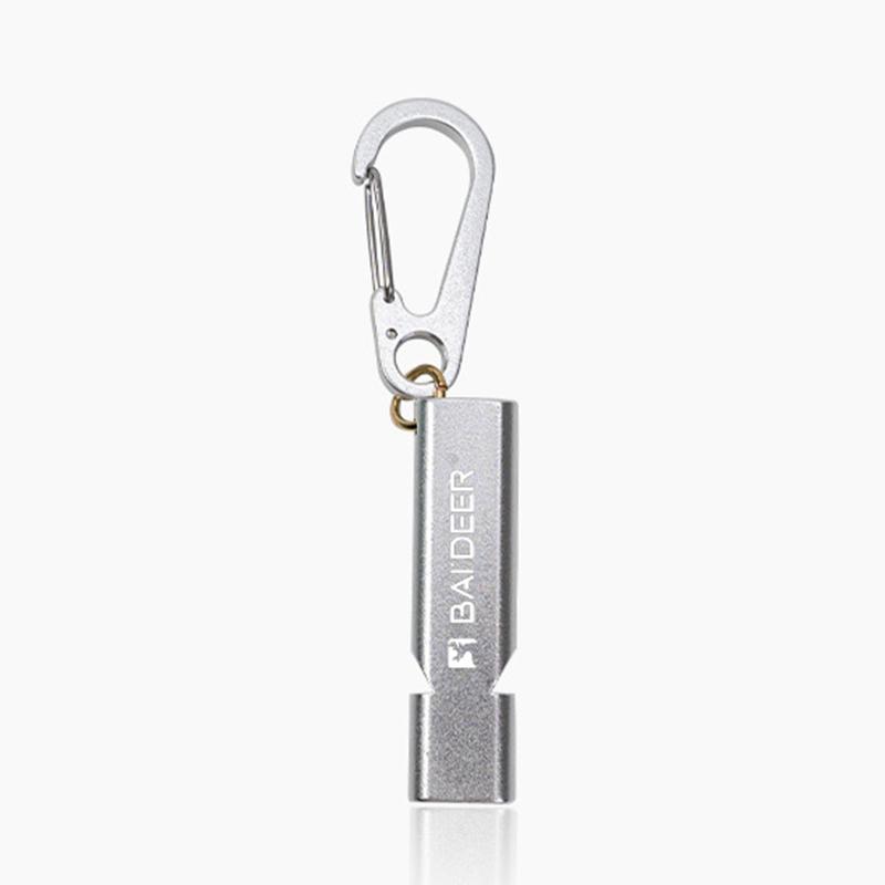 Aluminum Alloy High Decibel Whistle Keychain Double Pipe With Rope Camping Hiking Whistle 5 Colors Outdoors Portable Tools