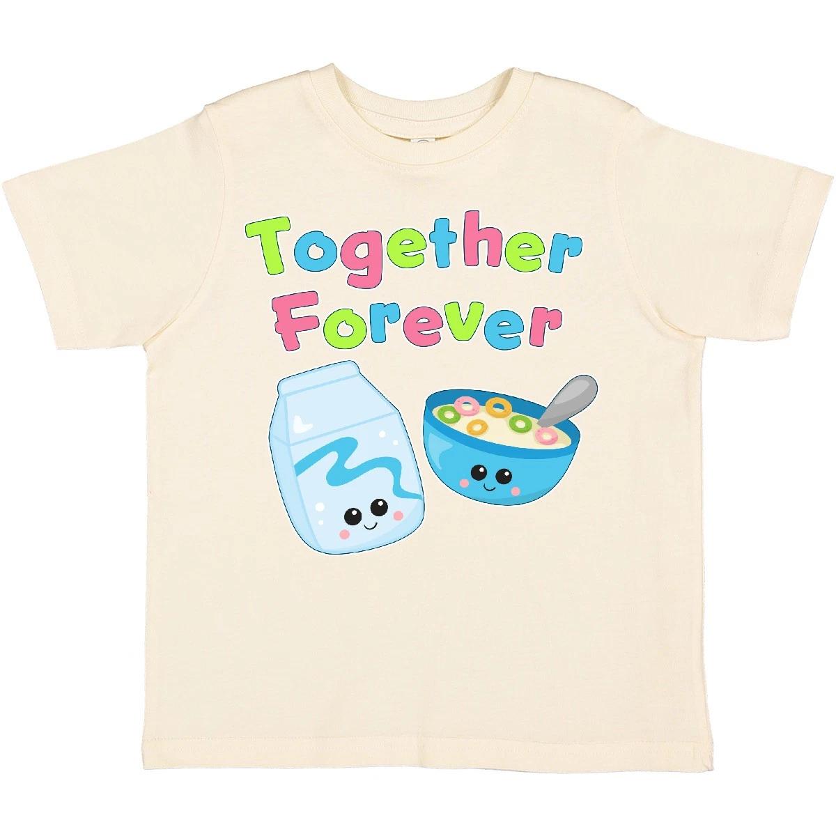 Inktastic Together Forever- Milk And Cereal Toddler T-Shirt Food Humor Pairs Day 140