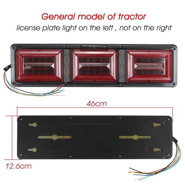 2PCS Trailer Truck Caravan Boat Car Led Rear Stop Tail Light 24V Waterproof Flow Steering Brake Reversing Traffic Fog Lamp