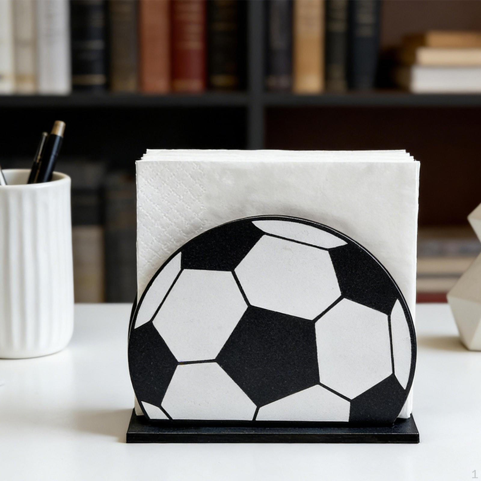 

Sports Theme Napkin Holder Countertop Paper Towel Stand Trendy Dispenser for Cafe Apartment Soccer