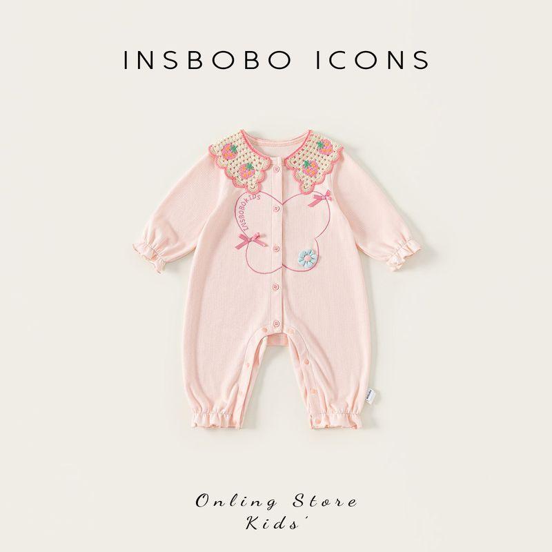 Insbobo Baby Jumpsuit 2026 Spring and Autumn New Style Cute Crawling Clothes for Baby Girls Spring and Autumn Cute Romper