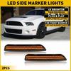 2PCS Lens Smoked LED Amber Front Side Light Marker Lamps For Ford Mustang