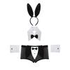 Mens Rabbit Ears See Through Boxer Briefs Underwear Set Halloween Costume