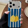 Red-striped Orange Soft Phone Case For IPhone 17 Air 13 Pro 13 12 11 14 15 16 17 Pro Max ShockProof Lichee Pattern Silicone Case
