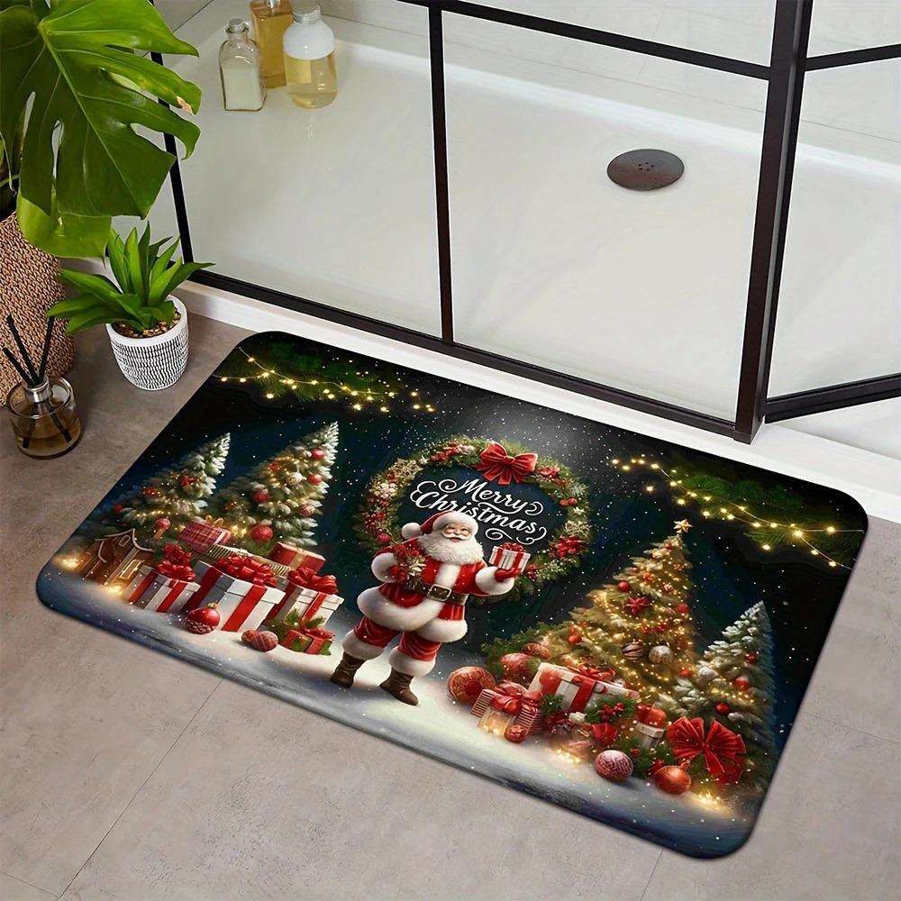 1pc Snowmen Christmas Doormat for Home , Holiday Indoor and Outdoor Rear Front Door Welcome Mat Winter Door Mat.