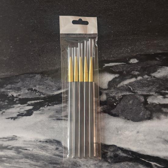 5Pcs/Set Nail Art Pen Acrylic Handle Liner Brush Gel Nail Painting Art Design Pen Long Lines Thin Details Fine Drawing Nail Dotting Painting Tool