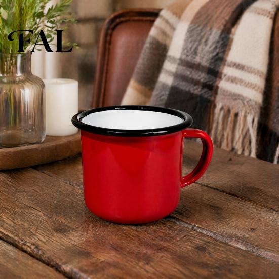 Home Kitchen Accessories Retro Enamel Coffee Mug, 360ml Vintage Colorful Tea Cup, Gift for Lovers Nostalgic Style Drinkware Office And Use Camping
