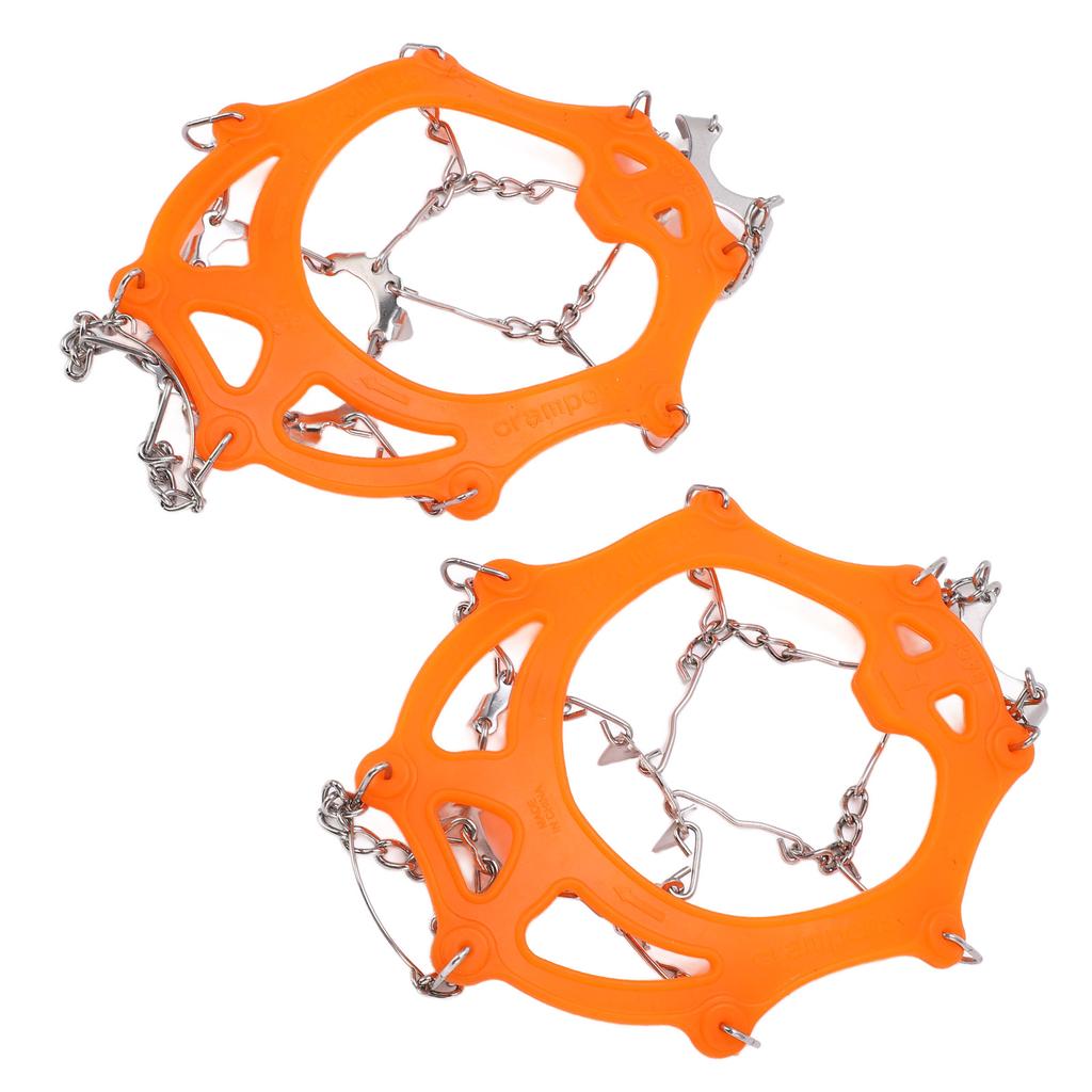 2pcs set 12 Tooth Mountaineering Crampons Wearproof Anti Skid Snow Shoes AccessoryL Size