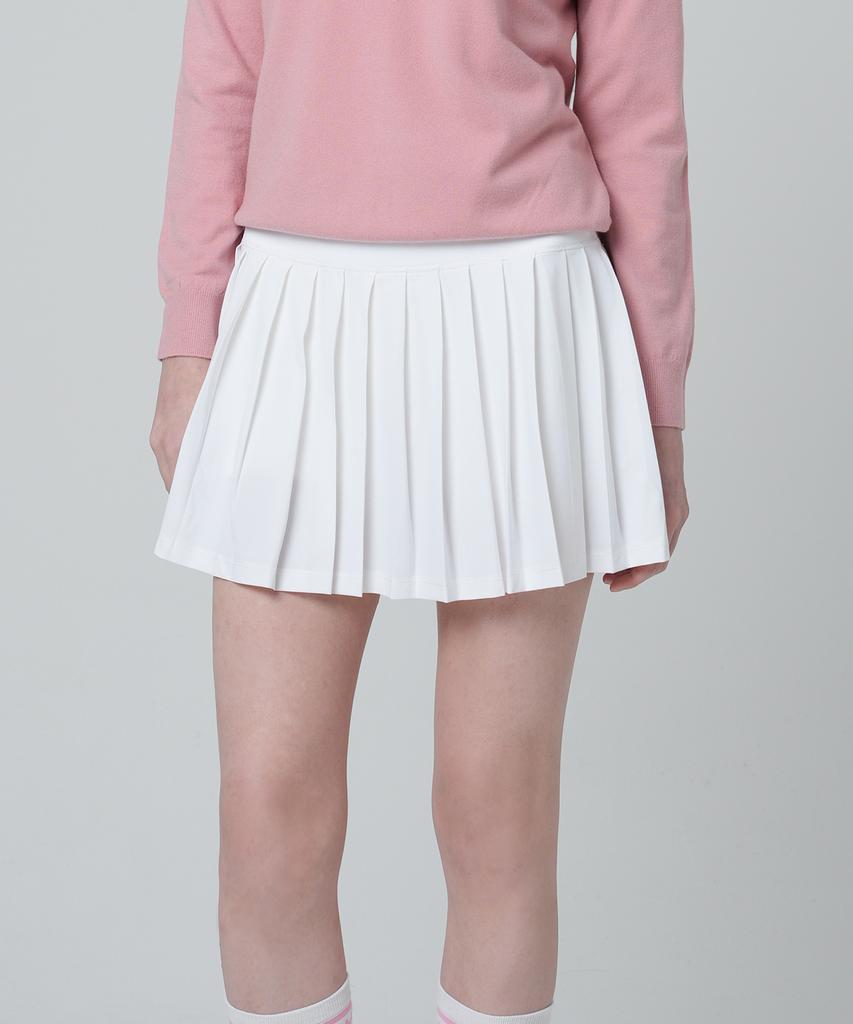 MONBIRDIE GOLF Coolmax Uv Protection Pleated Skirt White
