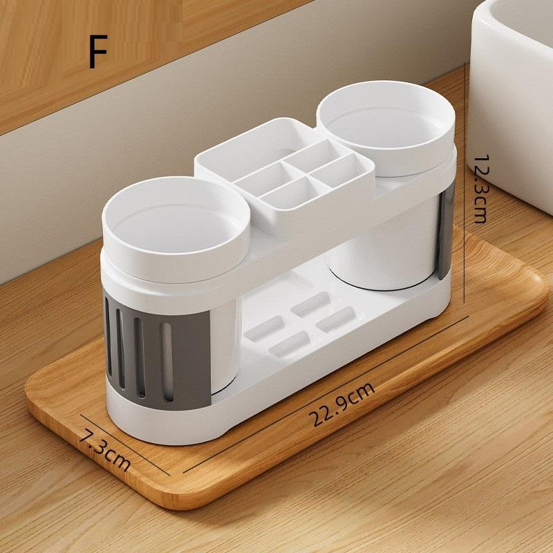 Bathroom Toothbrush Toothpaste Shelf Advanced All-In-One Toothbrush Single/Double Mouthwash Cup Bathroom Wash Set Cup Holder