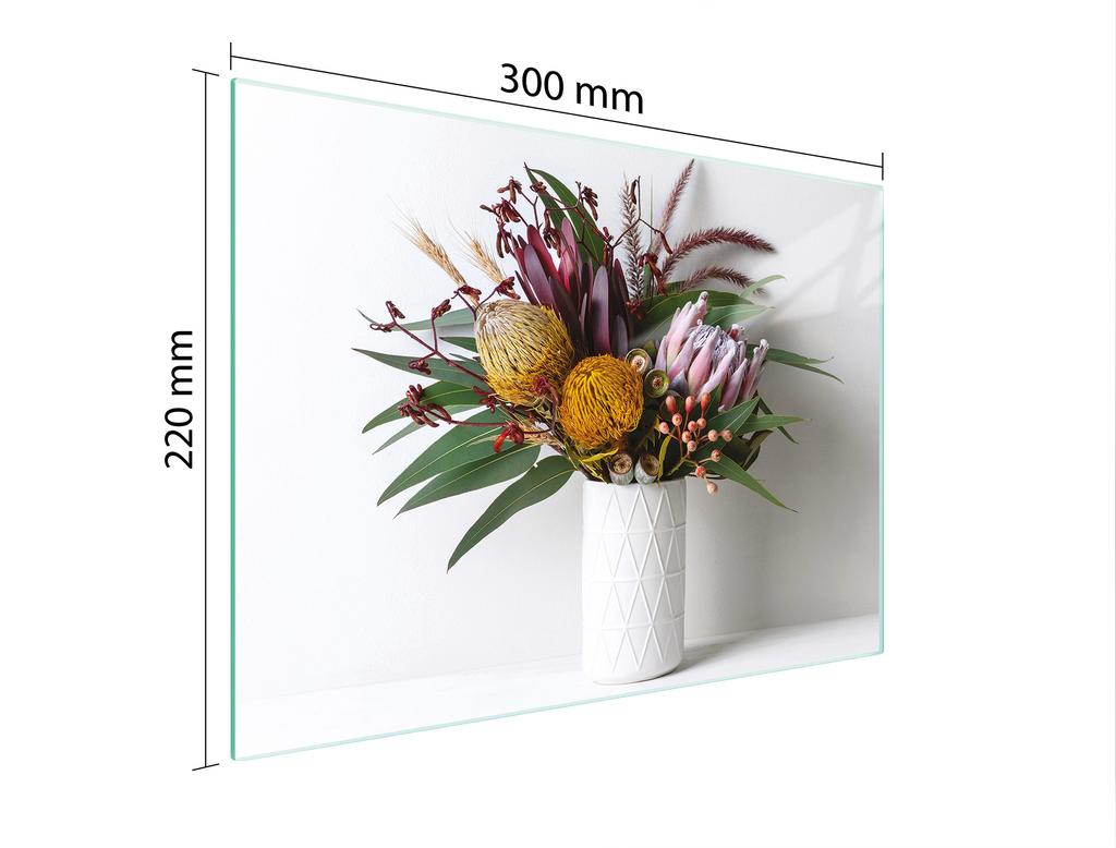 GLAS-SCHNEIDEBRETT 30x22 BLUMEN