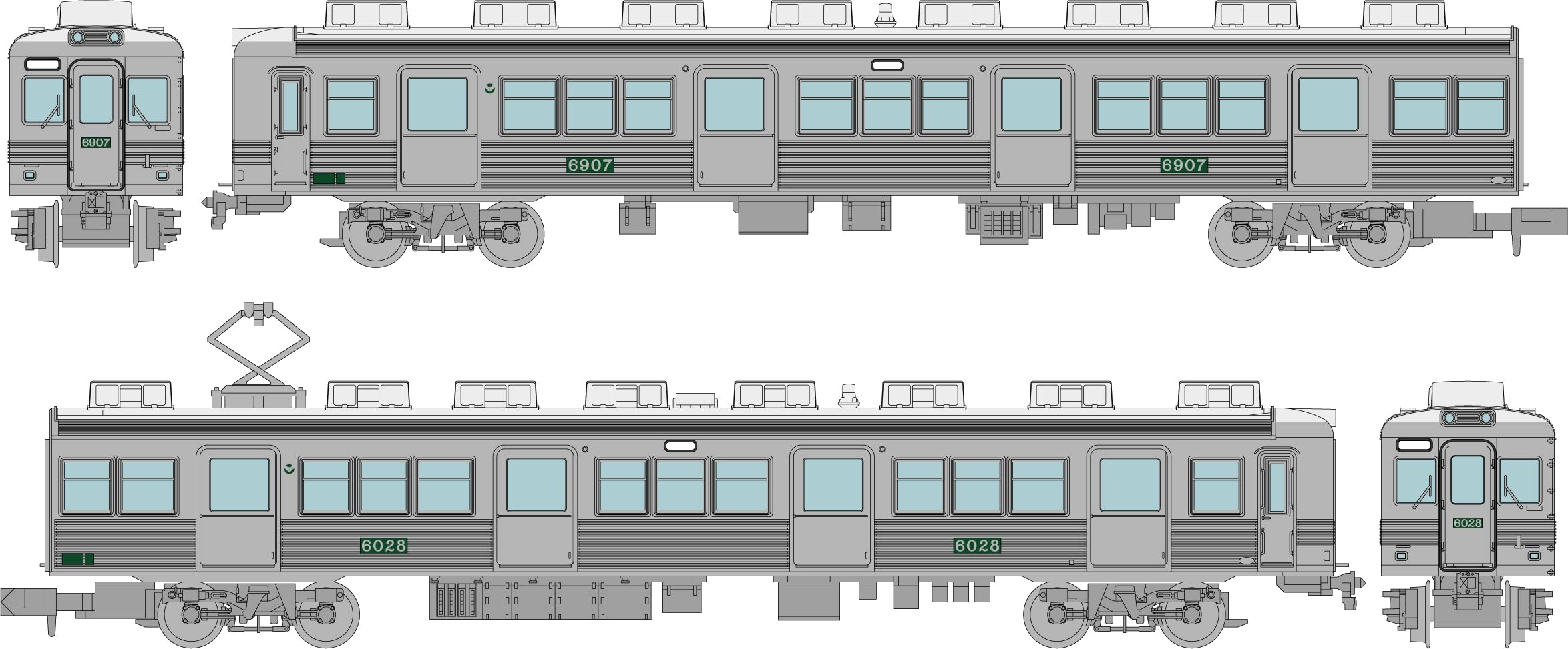 

TOMYTEC Коллекция железной дороги Tetsuro Nankai Electric Railway Серия 6000 Ностальгическая нержавеющая сталь Неокрашенный набор из 2 вагонов Диорамные принадлежности 335184