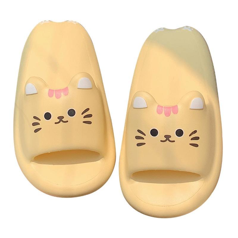 2025 EVA Thick Sole Slipper Women Cute Kitty Slippers Female Summer Girl Heart Home Bathroom Slippers Beach Sandals Flip Flops