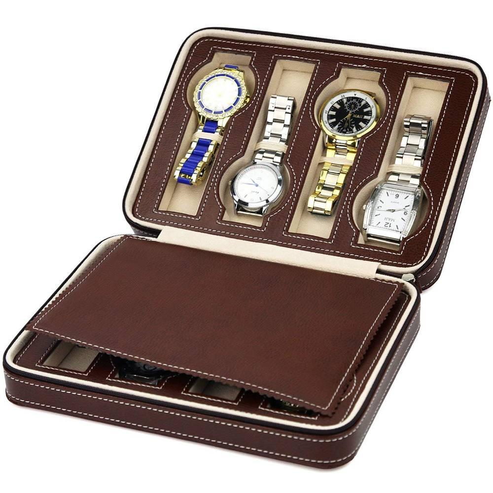 PU Leather Watch Box Watch Dislpay Box Watch Storage Box 2/4/8 Slots Watch Box Watch Box
