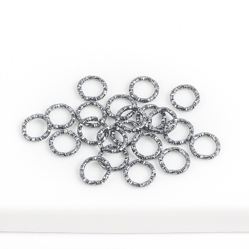 100pc Diy Jewelry Findings Textured Jump Rings Metal Connectors for Craft Making Jewelry Supplies