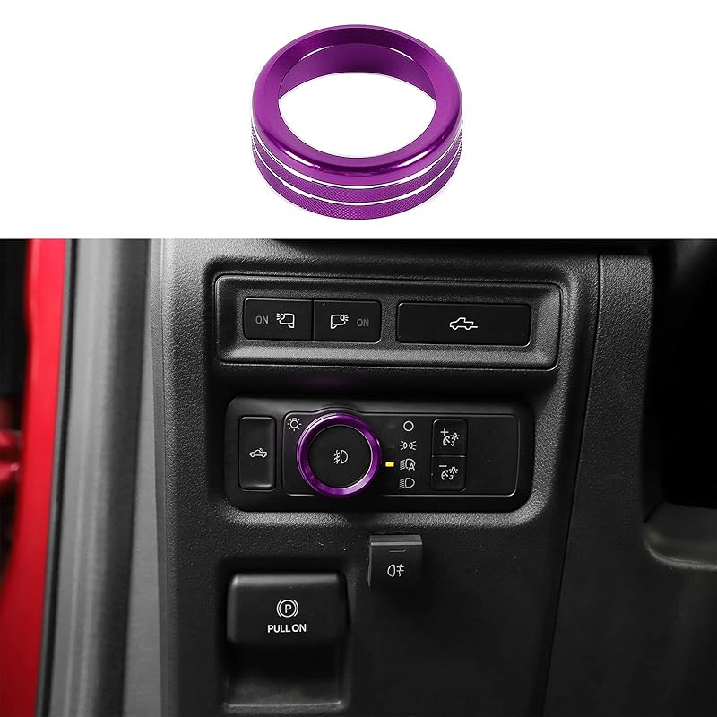 Linskip Headlight Control Knob Cover Compatible with Ford F150 & Mustang & Bronco & Bronco Sport 2021-2025, Headlight Switch Knob Trim, Interior