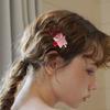 2PCS Adorable Rabbit Shaped Hair Accessory With Strawberry Design Practical Plastic Resin For Festival Occasion