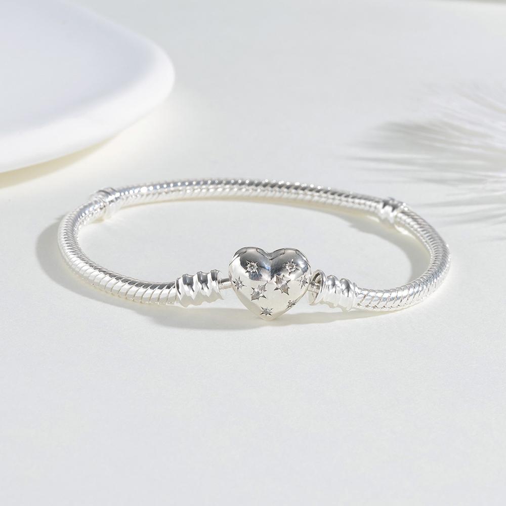 925 Silver Love Bracelet DIY Beading Jewelry Original Charm Gift For Women Lovers Holiday Present