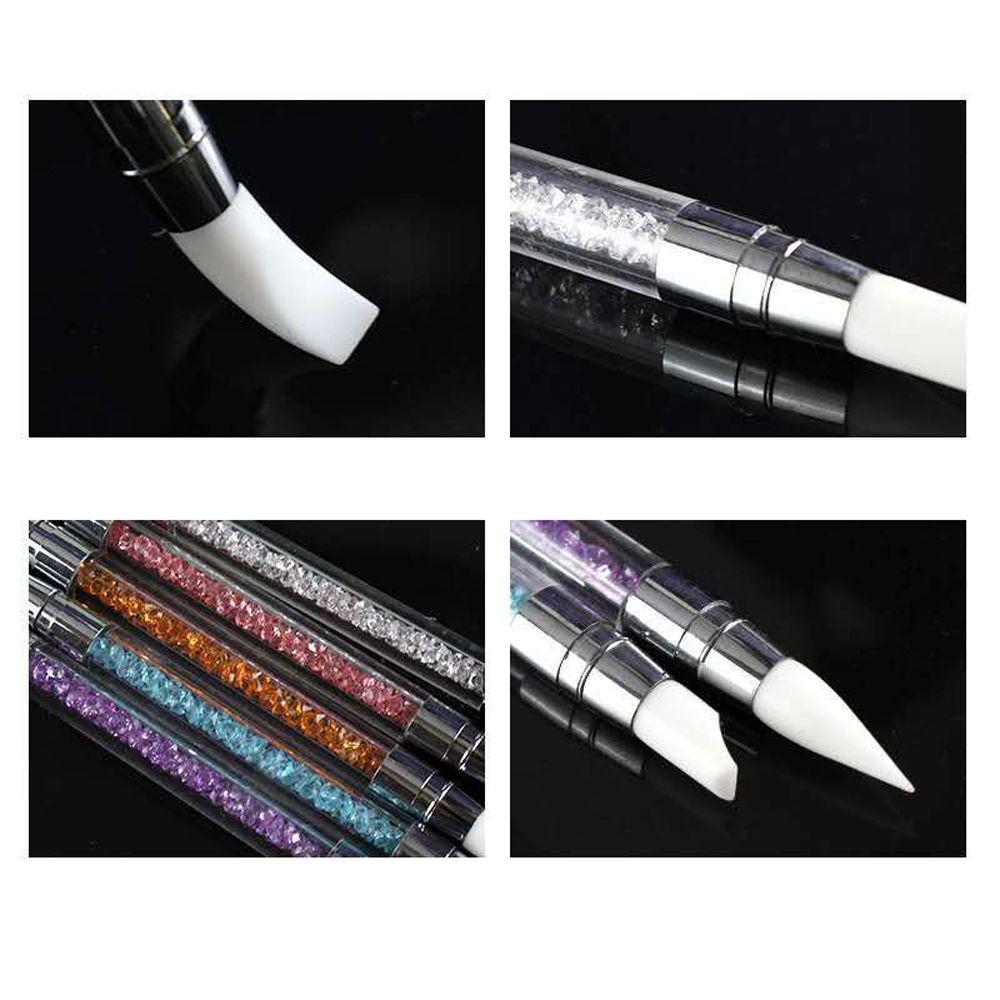 Art Pen Dotting Manicure Accessories Painting Brushes Carving Pen Silicone Nail Brush Sculpture Pen