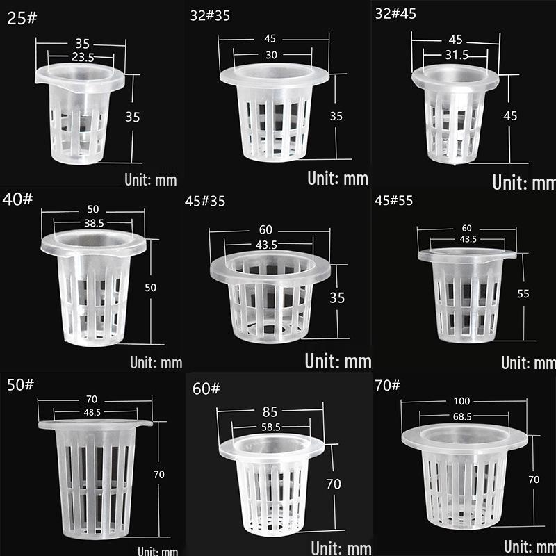 Eco-Friendly Multi-Size Planting Baskets: Hydroponic Root Fixation, Scratch-Resistant, Breathable, Light-Transmitting Containers.