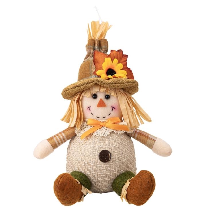 Artisanal Straw Scarecrows Sphere Thanksgiving Handmade Straw Man Sphere Hanging for Festival Home or Gifts