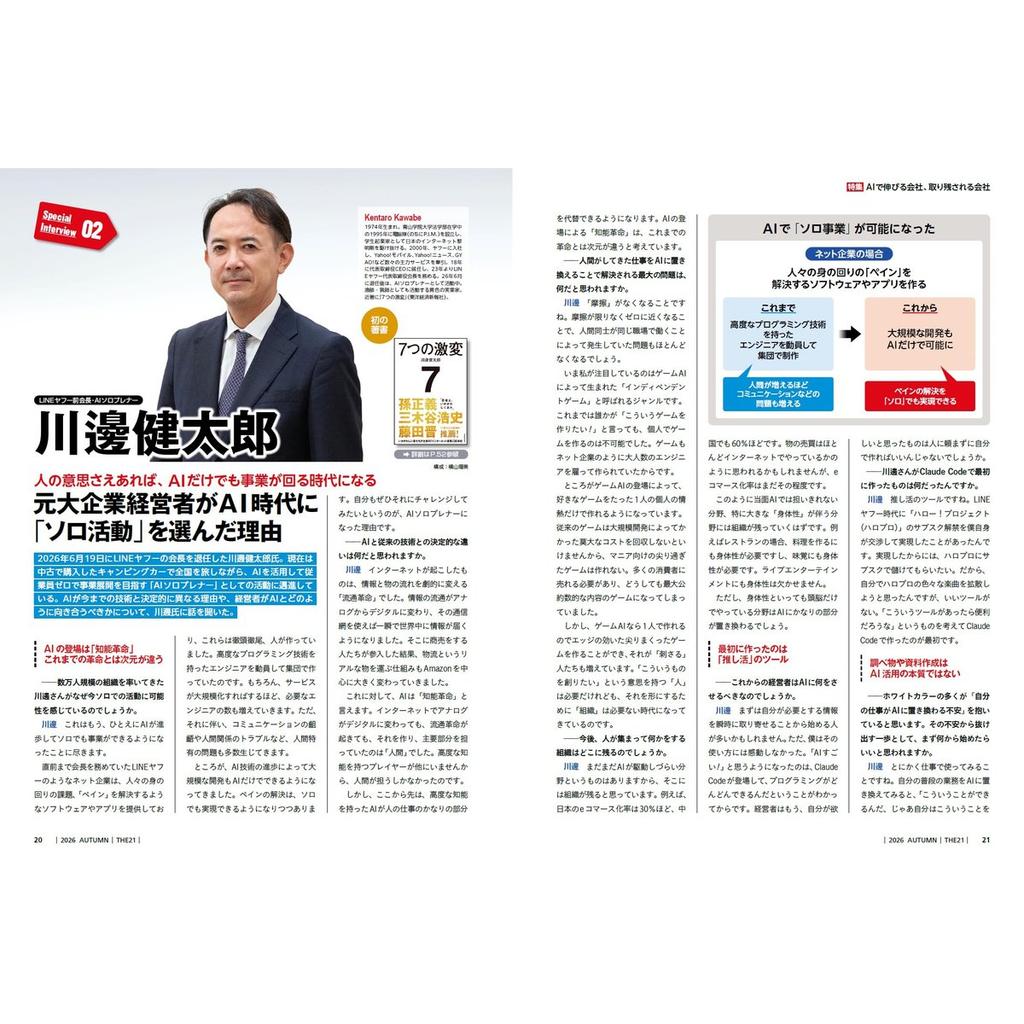 PHP Institute THE21 Autumn 2026 Issue Companies Growing with AI Japanese Business Magazine