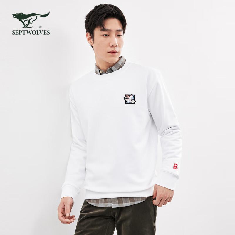 Seven Brand Men's Round Neck Wolf Print Long-Sleeve Tee