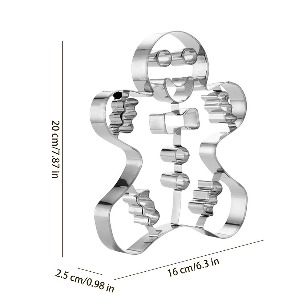 Holiday Cookie Cutter Large Christmas Gingerbread Man Cookie Cutter Tools Dishwasher Safe Food-Grade Stainless Steel Cookie